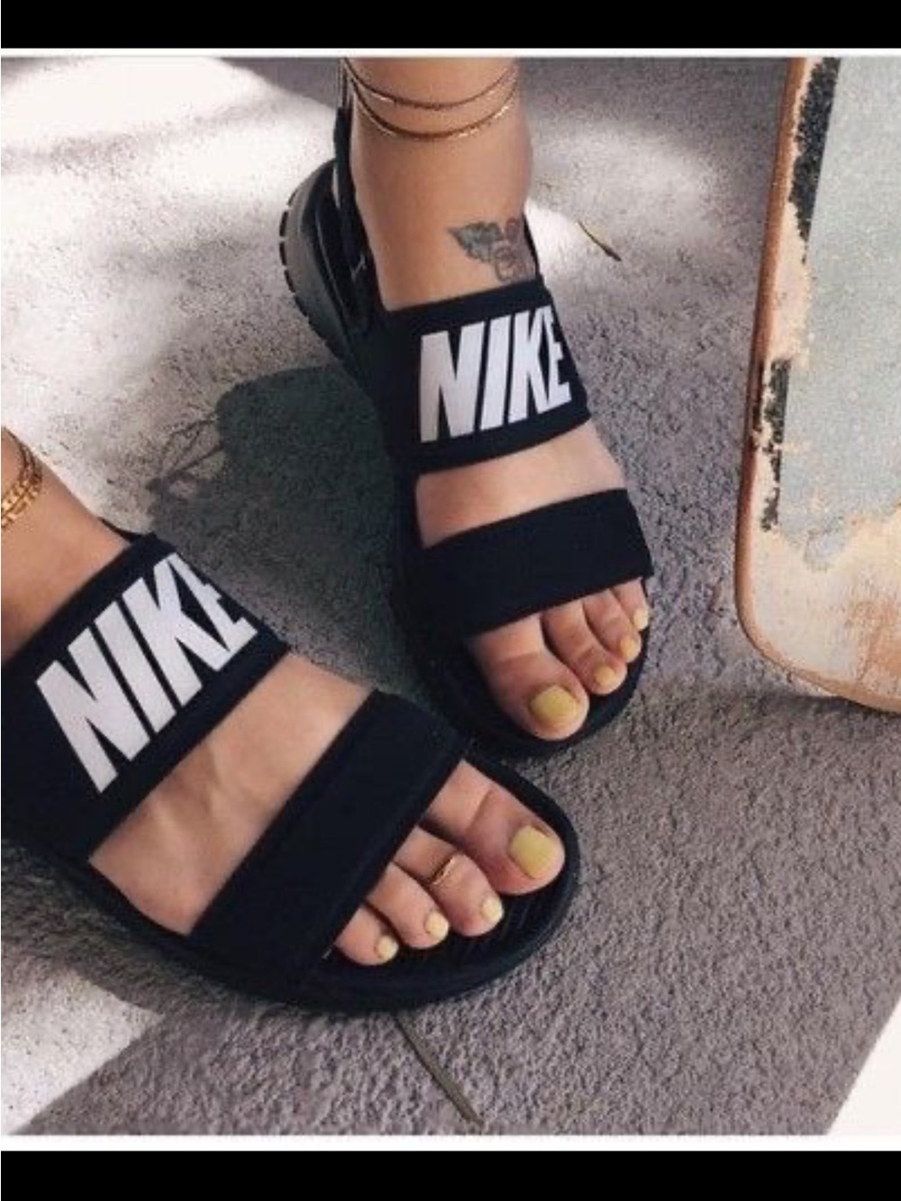 Nike Black Slide Sandals with White Logo
